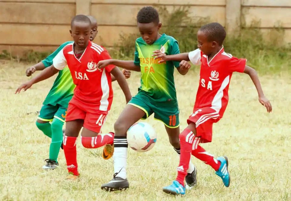Academy players during a fixture in Nairobi